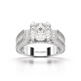 3.4 CT Cushion Cut Solitaire Lab Diamond Ring